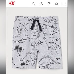 🦕 H&M Gray Dinosaur Print Kids Shorts 🦖 Size 5
